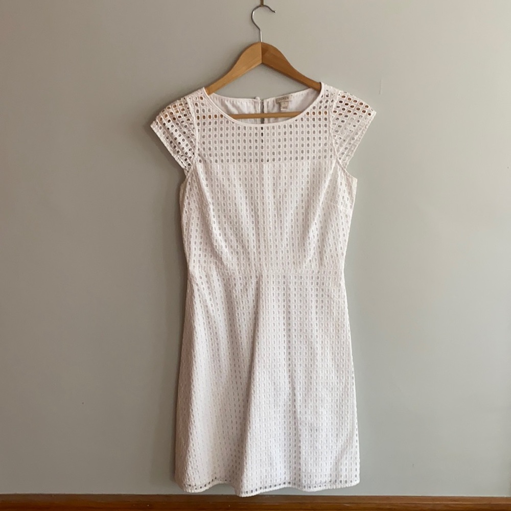 J Crew White Eyelet Dress